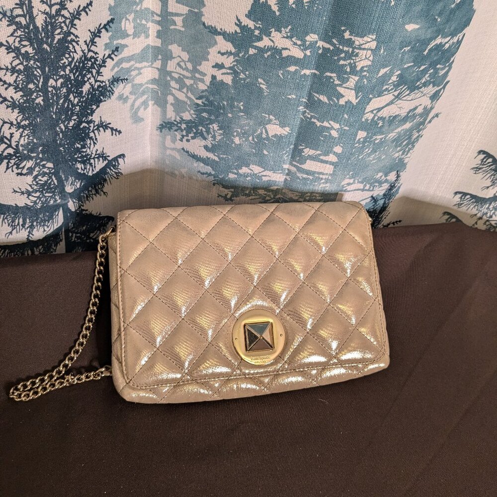 ✨ Kate Spade New York Quilted Champagne Chain Shoulder Bag ✨